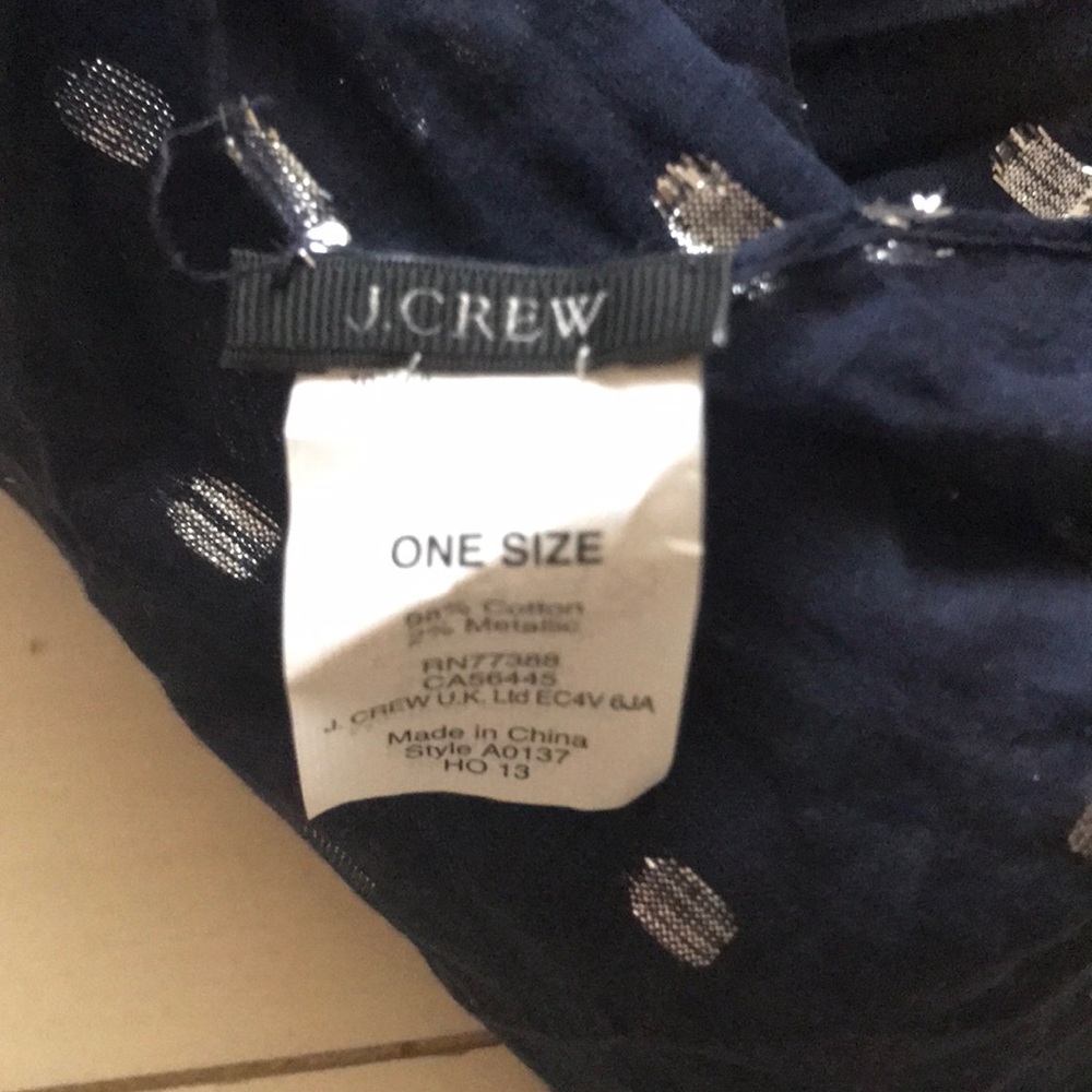 Jcrew Metallic dot scarf OS Navy - Picture 3 of 8